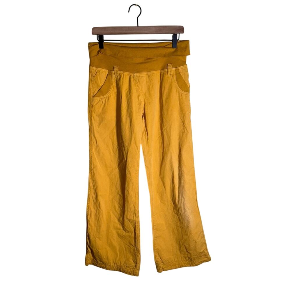 VINTAGE ABERCROMBIE & FITCH Y2K mustard cargo wide leg pants L